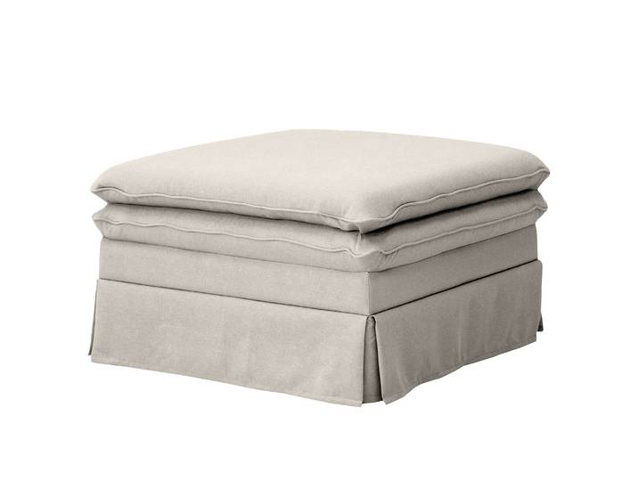 Polsterhocker Dailman mit Husse 80 x 80cm Grau/Hellgrau Webstoff Haiba: Hellgrau