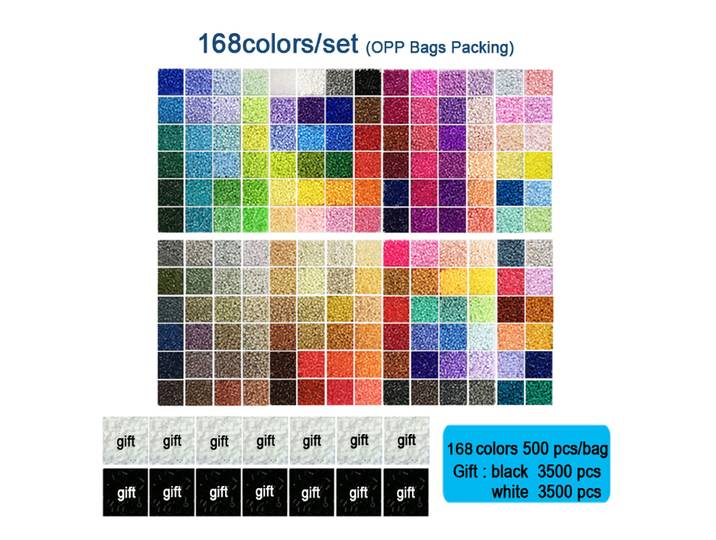 Kit de perles en fer miniatures Yantjouet 2,6 mm, 168 couleurs/ensemble, perles Pixel Art Perler, cadeau, perles Hama noires/blanches, perles à fusionner, puzzles DIY