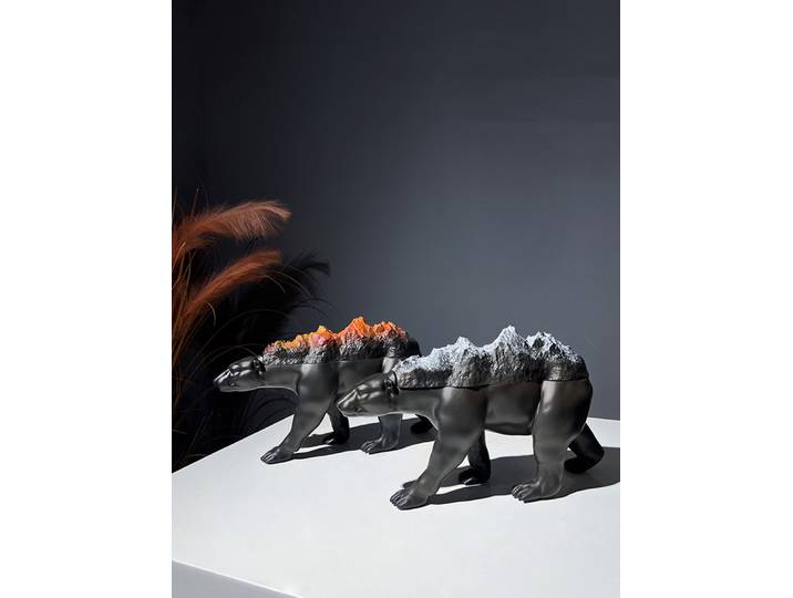 Statuette créative ours polaire Animal montagne ornement bureau étude salon entrée meuble TV bureau Figurine décoration