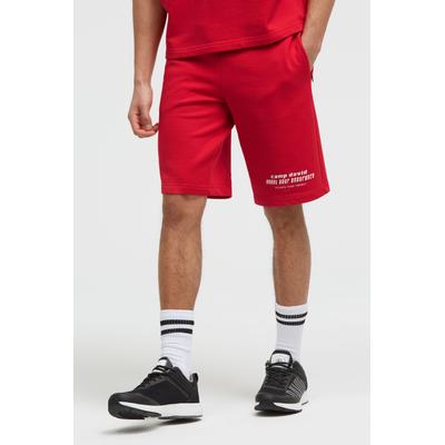 Sweatshorts CAMP DAVID, Herren, Gr. S, Normalgrößen, rot (energy rot), Sweatware, Material: 100% Baumwolle, unifarben, regular fit knielang, Hosen Sweatshorts, mit Elastikbund & seitlichen Taschen