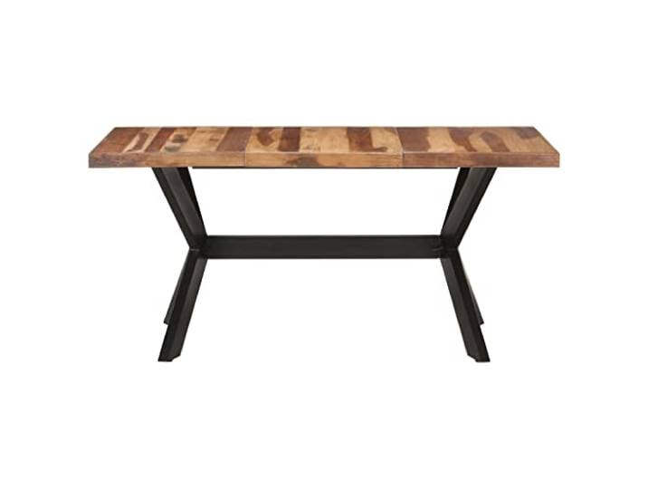 KGHERMDF Esstisch 160x80x75 cm Massivholz Honigfarben Akazien- und Kautschukholz, Stahlgestell, Handgefertigt, Industrial Style für Küche und Esszimmer