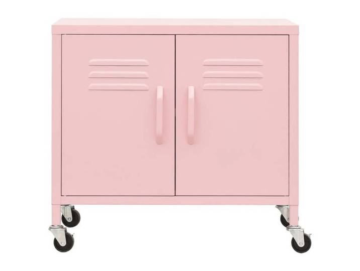 Armoire de rangement - - Placard de rangement - Acier - Rose - Étagères réglables - 60x35x56 cm 250wot14l