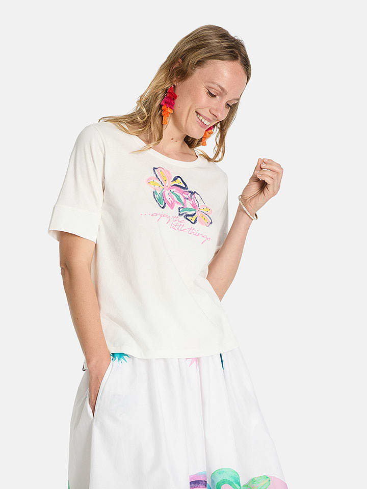 LIEBLINGSSTÜCK Shirt "Diane" in Weiß/ Bunt - 3XL