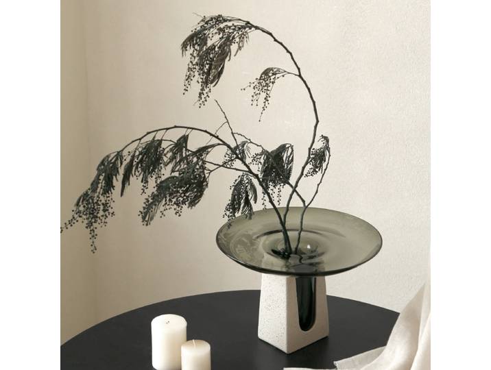 Vase en verre, décoration de salon, récipient en verre, Vase hydroponique, arrangement de fleurs de Table, plateau en verre d'art bloqué de couleur