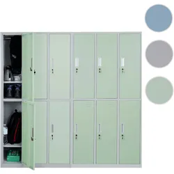 Schließfach Boston T829, Schließfachschrank Wertfachschrank Spind, Metall 12 Fächer ~ grün