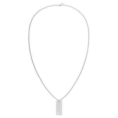 Kette mit Anhänger CALVIN KLEIN "Schmuck Edelstahl Halsschmuck Halskette Venezianerkette GRID", silber (edelstahlfarben), Halsketten, Herren, Edelstahl, L: 61