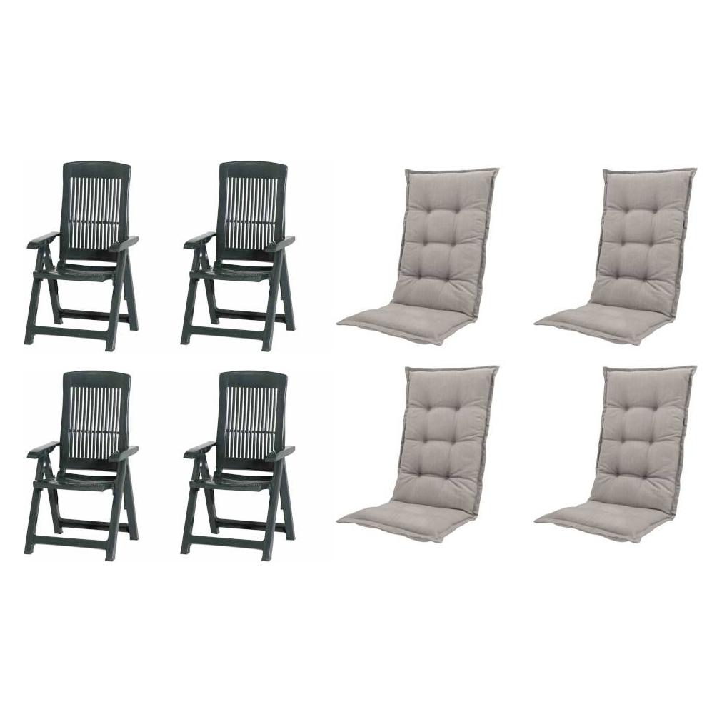 ProGarden Tampa+Auflagen SET grü/ta X64449 Gartenmöbel-Set (X64449)