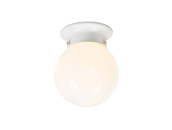 Plafonnier rétro en verre opale blanc - Scoop