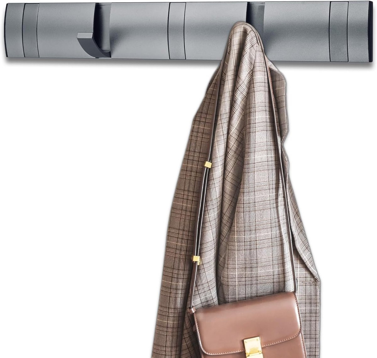 Dailygoods Wandkapstok met 5 haken - Grijs
