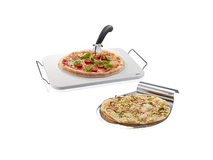 GEFU Pizzastein Set Darioso - Backstein für Grill & Ofen inkl. Zubehör