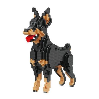 BALODY Hund: Dobermann, DIY Bausatz aus Miniblocks, 957 Klemmbausteine