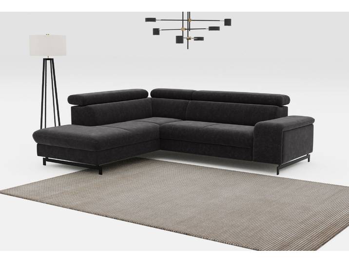 Ecksofa COTTA Emma L-Form, B: 262 cm , schwarz, B:262cm H:97cm T:215cm, Sofas, Ecksofa, mit Kopfteilverstellung, optional Schlaffunktion & Bettkasten