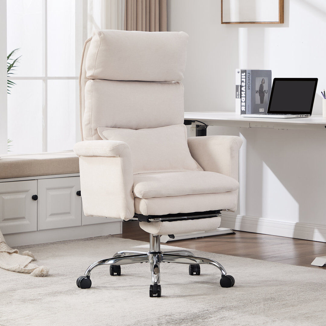 Inbox Zero Office Chair White 70cm W X 70cm D