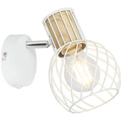 Wandleuchte Wandlampe Schlafzimmerlampe Beweglicher Spot Weiß Metall H 16,5 cm