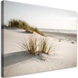 LEINWANDBILD Strand Meer Dünen Natur Pflanzen 120x80cm