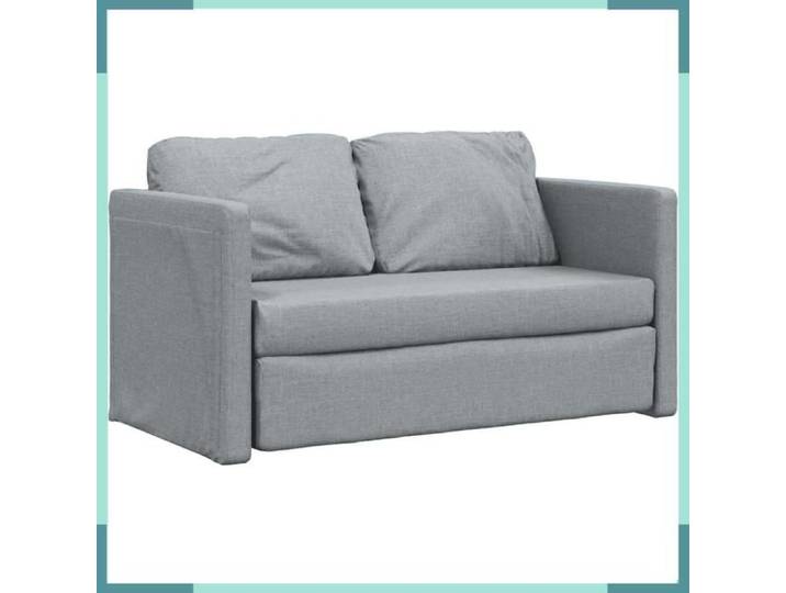 FHE Canapé-lit 2 en 1 - Tissu - Pliable - Chambre - Gris clair - 112x174x55 cm - 2 places