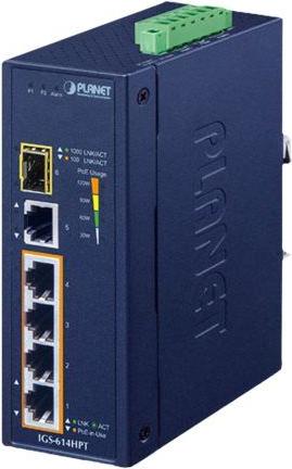 PLANET IGS-614HPT, Unmanaged, Gigabit Ethernet (10/100/1000), Power over Ethernet (PoE), Wandmontage