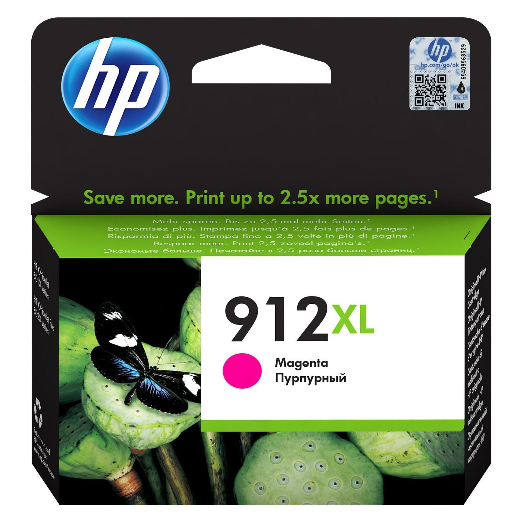 HP 912XL High Yield Magenta Original Ink Cartridge (M) (1925458669106)