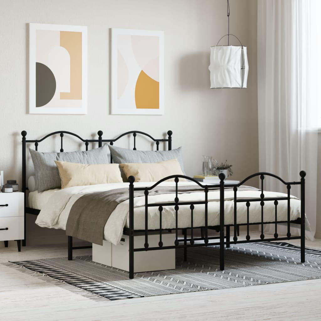 Brambly Cottage Anadolu Stainless Steel Spindle Bed Black Kingsize (5')