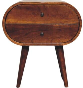 Artisan Furniture Solid Wood Large Chestnut Circular Bedside