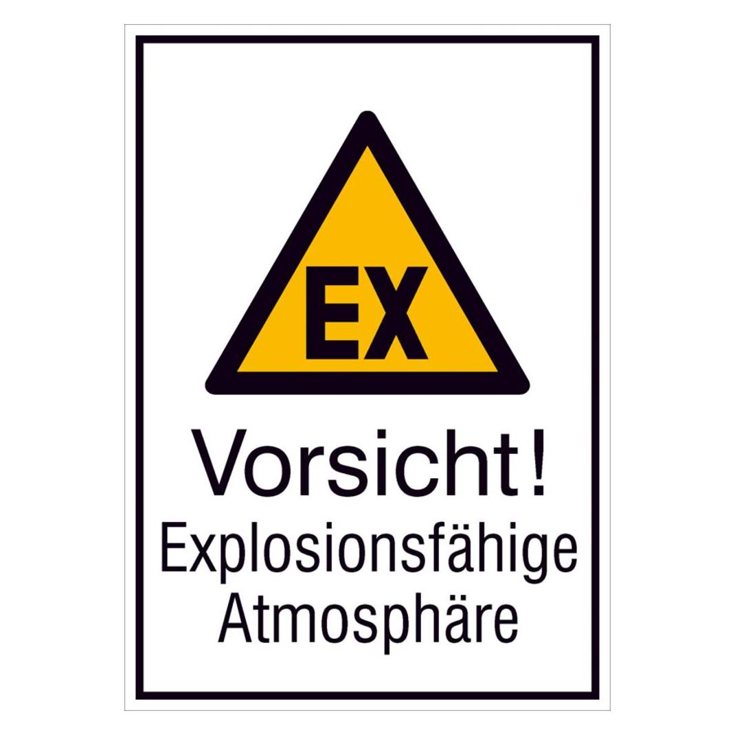Wolk Warn-Kombischild Vorsicht! Explosionsfähige Atmosphäre Folie (21.A8010)