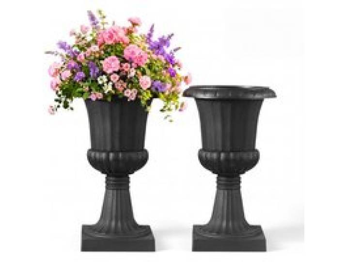 VEVOR Blumenspindel aus Kunststoff, 40x67 cm, 2er-Pack, Pflanzpokal. Pflanzkübel, Pflanzschale, schwarze Blumentöpfe, für die Veranda, Hochzeit, Party, Zuhause, Bühne, Balkon, Terrassendekoration