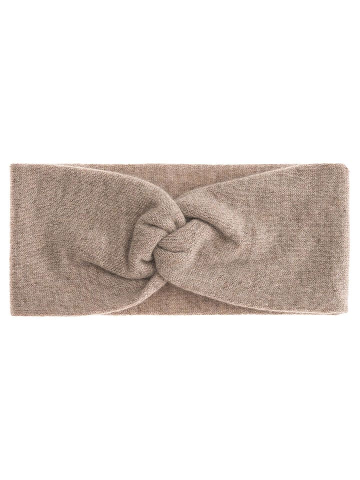 Zwillingsherz Kaschmir-Stirnband in Beige - onesize