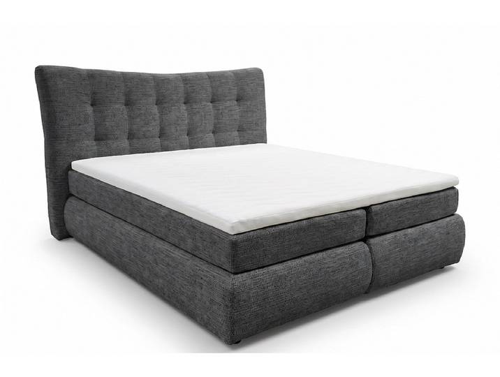 Boxspringbett STRATOS grau 180x200cm halbfest