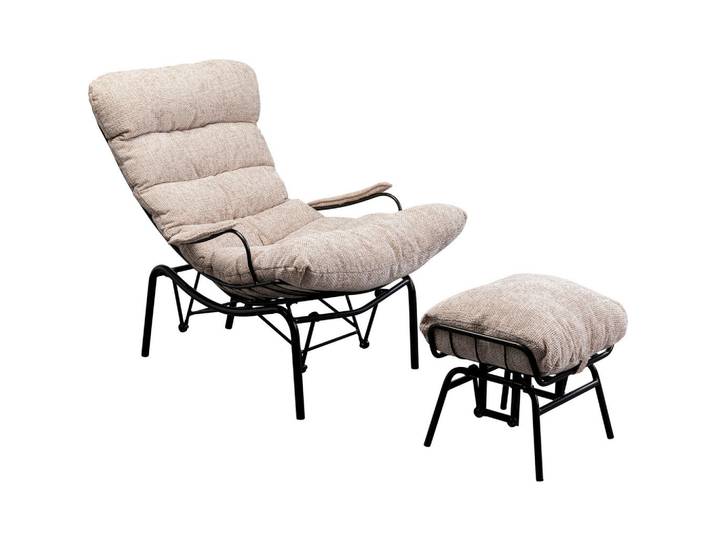 Kare-Design Sesselset, Beige, Schwarz, Metall, 83x97x106 cm, Relaxfunktion, Wohnzimmer, Sessel, Sonstige Sessel