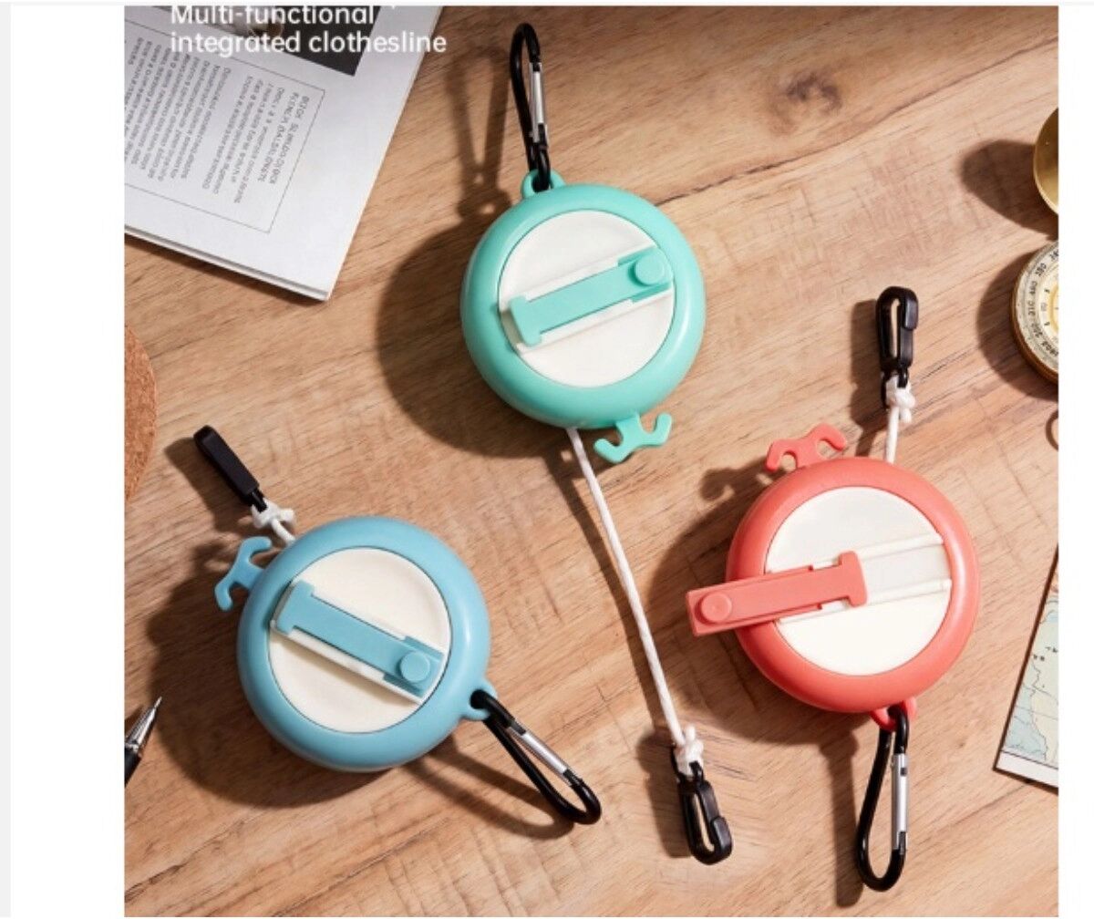 INF Corde à linge rétractable portable pour voyage avec pinces - boîtier ABS et corde en nylon, installation sans perçage Vert