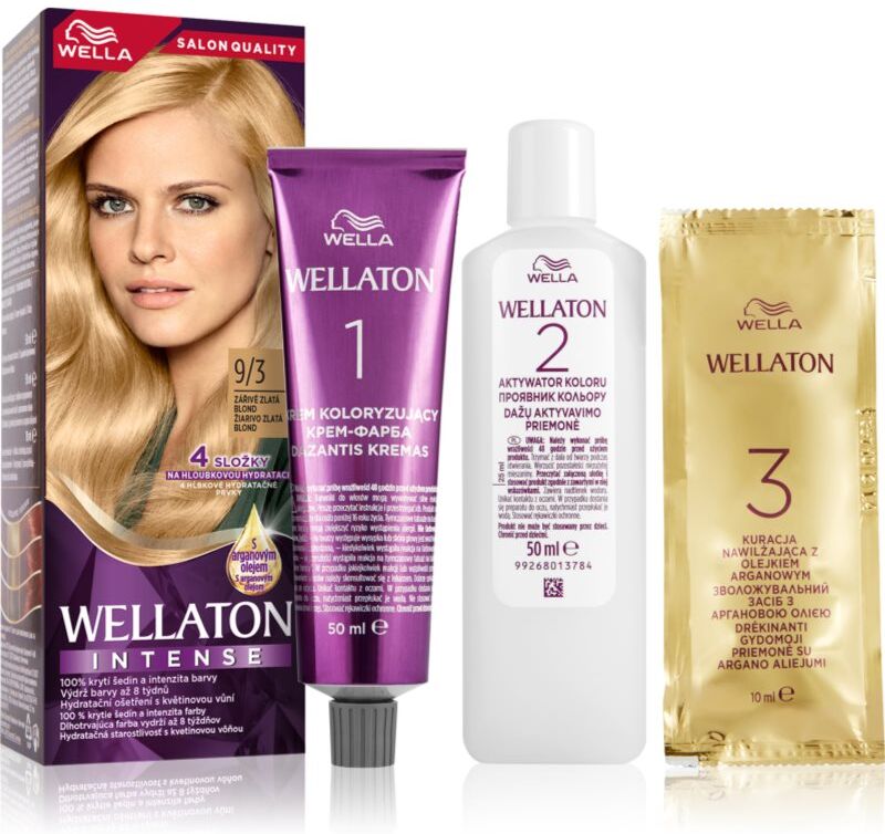 Wella Wellaton Intense Permanent-Haarfarbe mit Arganöl Farbton 9/3 Gold Blonde 1 St.