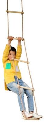 PLAYBERG 5 Step Climbing Wooden Rope Ladder