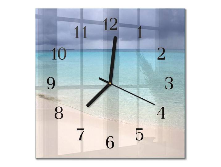 Tulup Wanduhr aus Glas 30x30 cm - Strand, Blau, Quadratisch, 30x30x0.4 cm, Dekoration, Uhren, Wanduhren