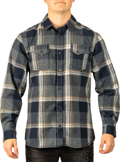 Burnside B8219 Extra Soft Snap Flannel in Indigo size XL   Cotton/Polyester Blend 8219, BN8219