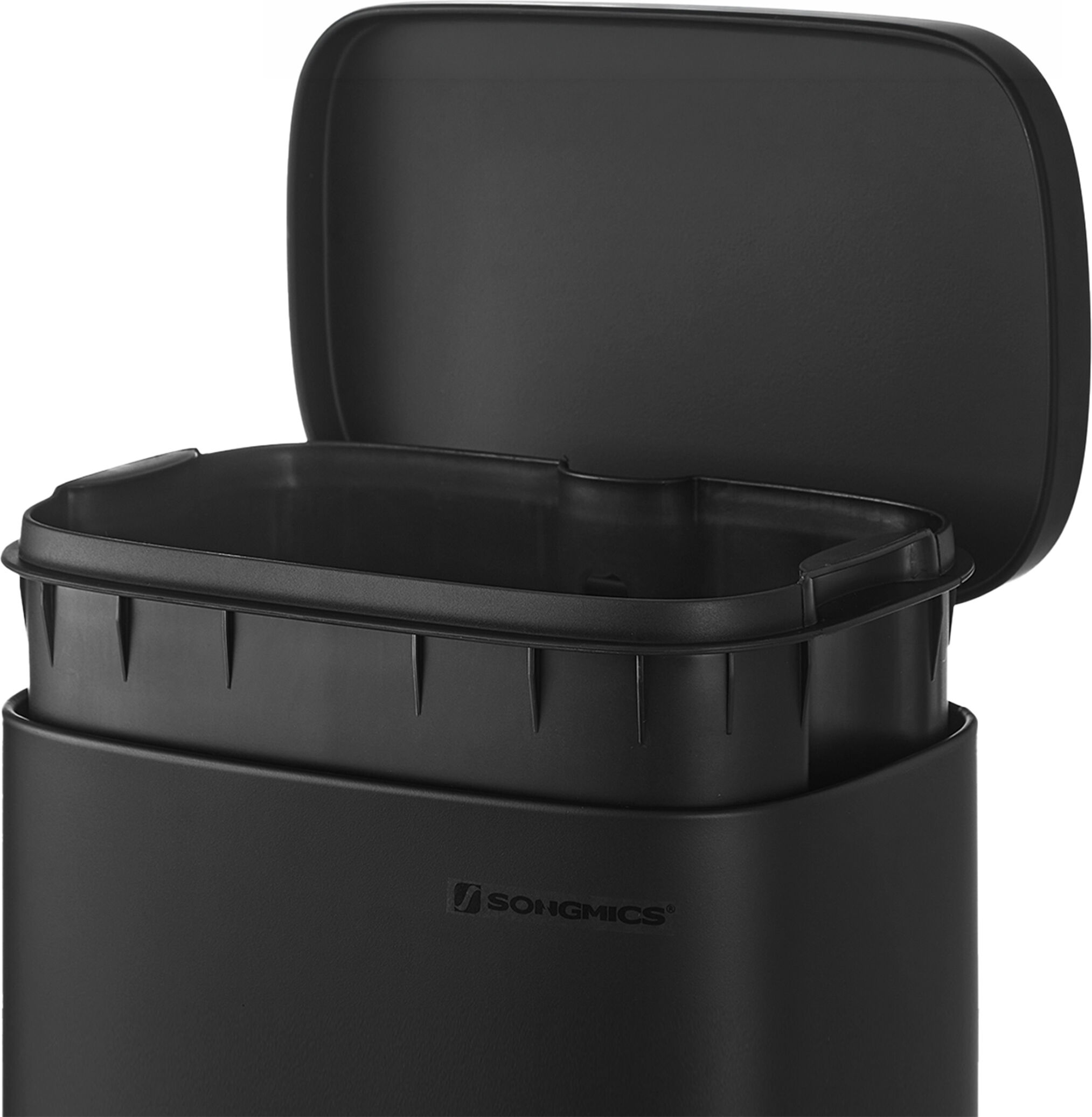 SPRINTIS Poubelle à pédale 30 litres, Softclose noir, acier, PP, PE