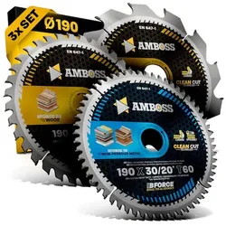1x Ø190 Hand- Kreissägeblatt Set passend für Bosch GKS 190, Bosch PKS 66 A. Metabo KS66. Makita 5705R | Universal-Kreissägeblatt-Sets