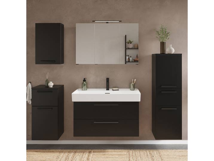 Meuble midi 40 x 130 x 35cm Noir/Noir