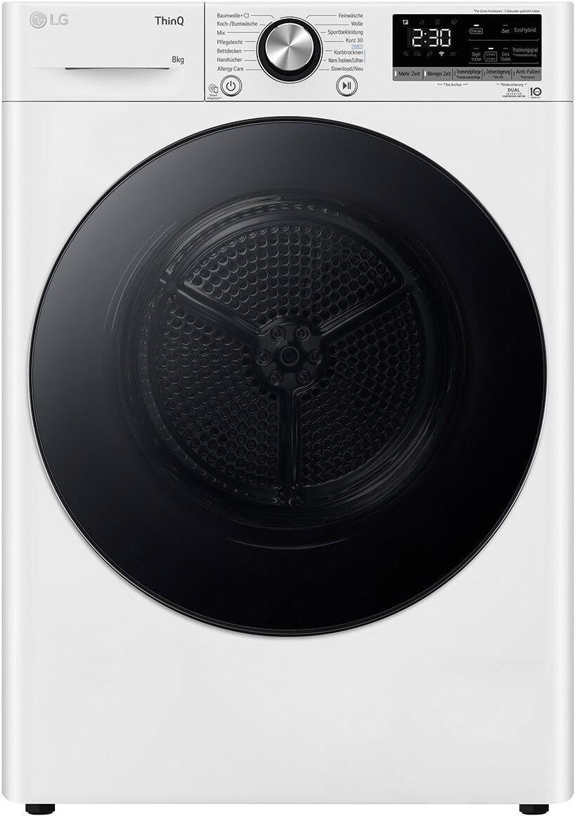 LG Wärmepumpentrockner "RT80V9W Links/Wechselbar", Energieeffizienz: C, weiss (weiß), B:60cm H:85cm T:66cm, Trockner, Wärmepumpentrockner weiß Einheitsgröße