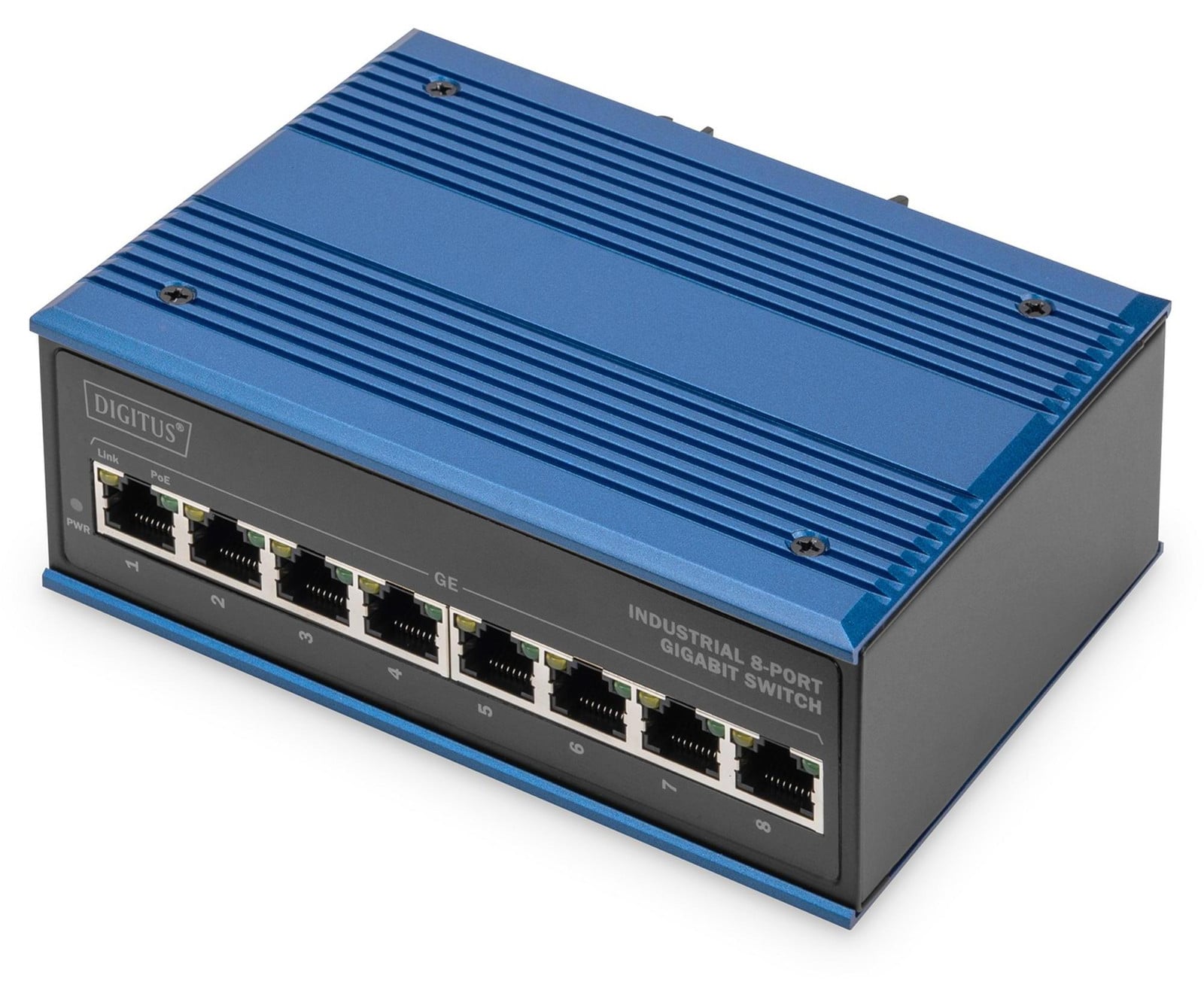DIGITUS DN-651121 Industriële Gigabit PoE-switch met 8 poorten, onbeheerd