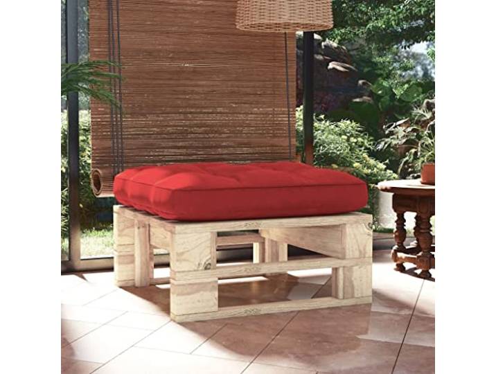 POUFGDR Sitzsack, Palette, Garten, Kiefernholz, imprägniert Fußstütze oder Couchtisch, Kissen inklusive, modular, wetterfest