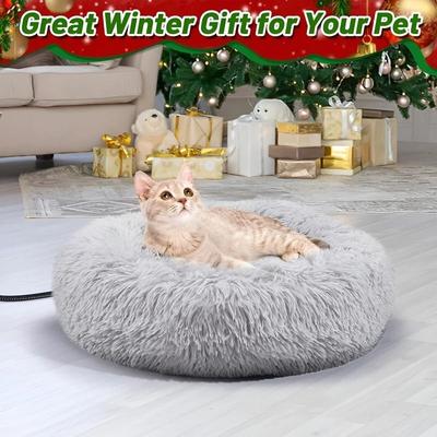 Uplifted Finds Winter Heated Constant Temperature Round Pet Bed USB Electric Thermal Mat For Cats And Small Dogs Winter Heated Constant Temperature Round Pet Bed USB Electric Thermal Mat For Cats And Small Dogs