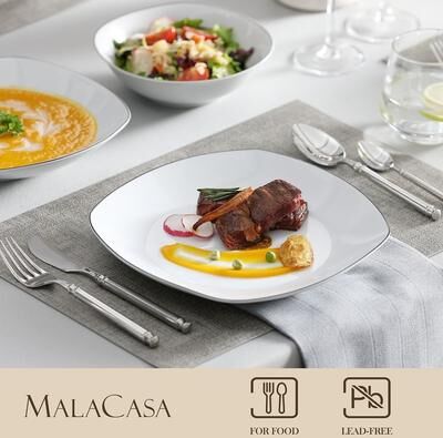MALACASA Porcelain Modern Dinnerware Set