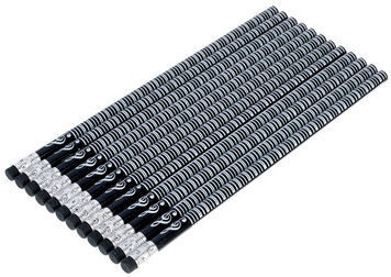 agifty Pencil Black Piano Set Of 12 noir avec motif clavier