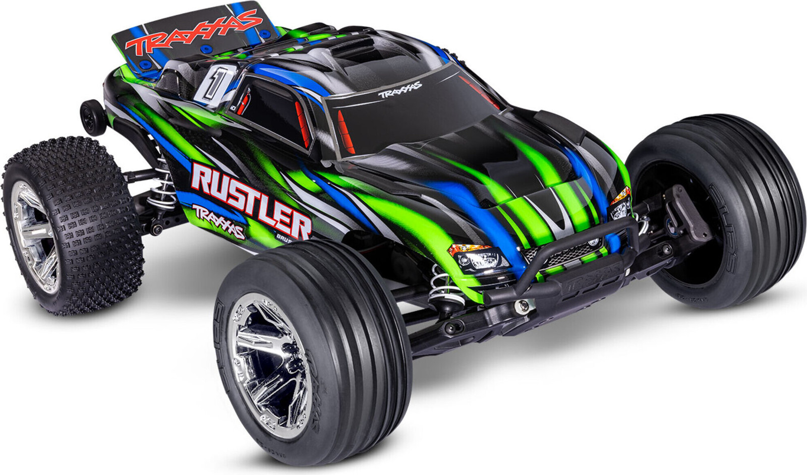 Traxxas Rustler RC Buggy 1:10 2WD Borstelloos 2S HD Groen