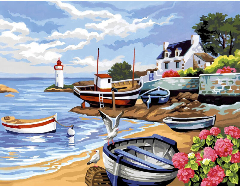 ENJOY ART - Peinture par numéros 40x30cm Rivage breton