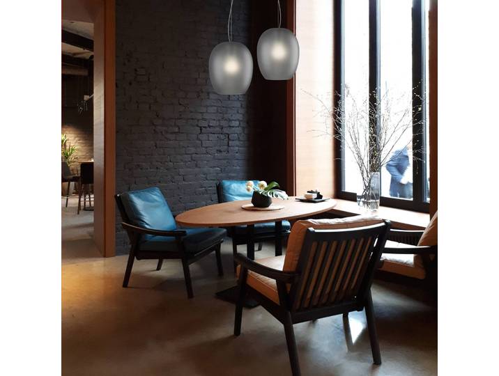 Casablanca Glas Hängeleuchte Anua, dimmbar, alu / grau / zink, für Wohn- / Esszimmer, Glas, Design