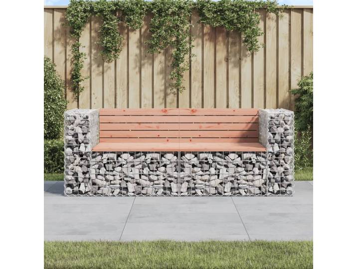 vidaXL Gartenbank aus Gabionen 184x71x65,5 cm Massivholz Douglasie