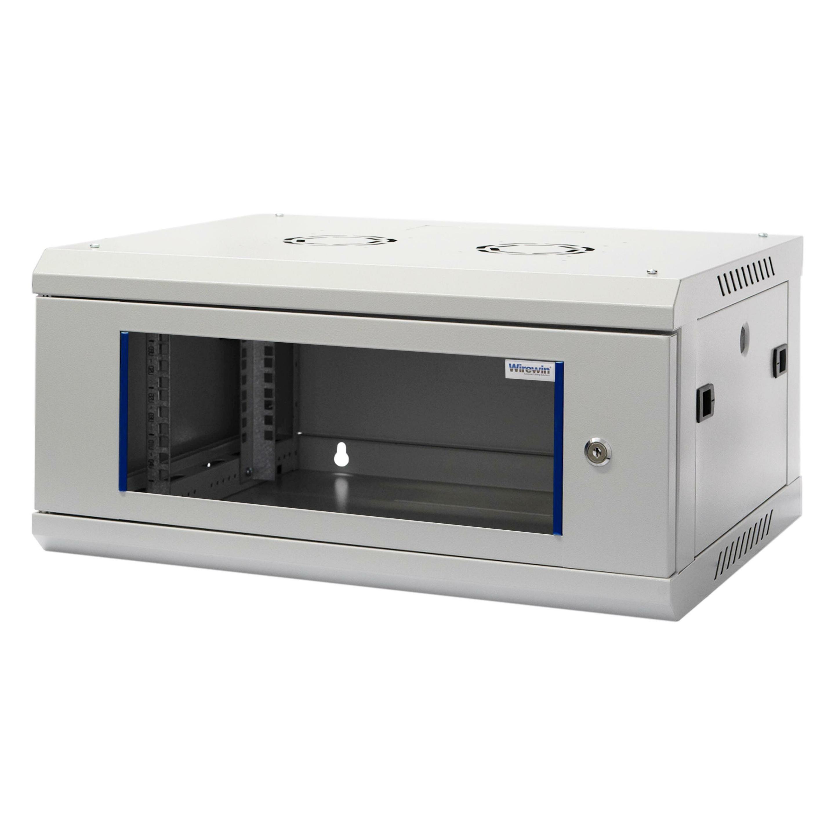 Wirewin 19/ Wandschrank, einteilig, Pro 3nd Generation, 600x600mm, hellgrau (4 HE, 19 Zoll Rack) (WCAB PS3 600X600X4U)