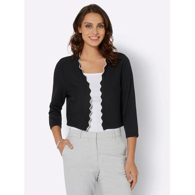 Bolero LADY, Damen, Gr. 42, schwarz, 55% Baumwolle, 45% Viskose, unifarben, Strickjacken Bolero