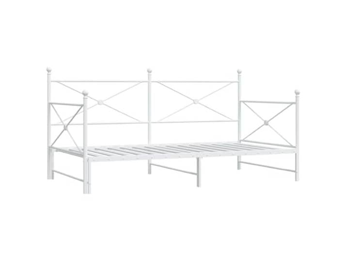 PUGYNBK Diwan mit Nest, ohne Matratze, Weiß, 107 x 203 cm, Stahl Lattenrost, untere Aufbewahrung, stabile Beine, 2 in 1 Schlafsofa